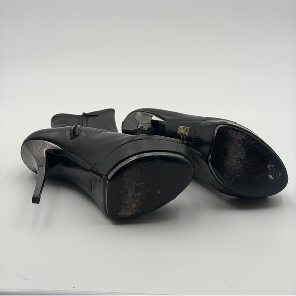 GUCCI BLACK PEEP TOE PLATFORM ANKLE BOOTIES - Picture 6 of 7